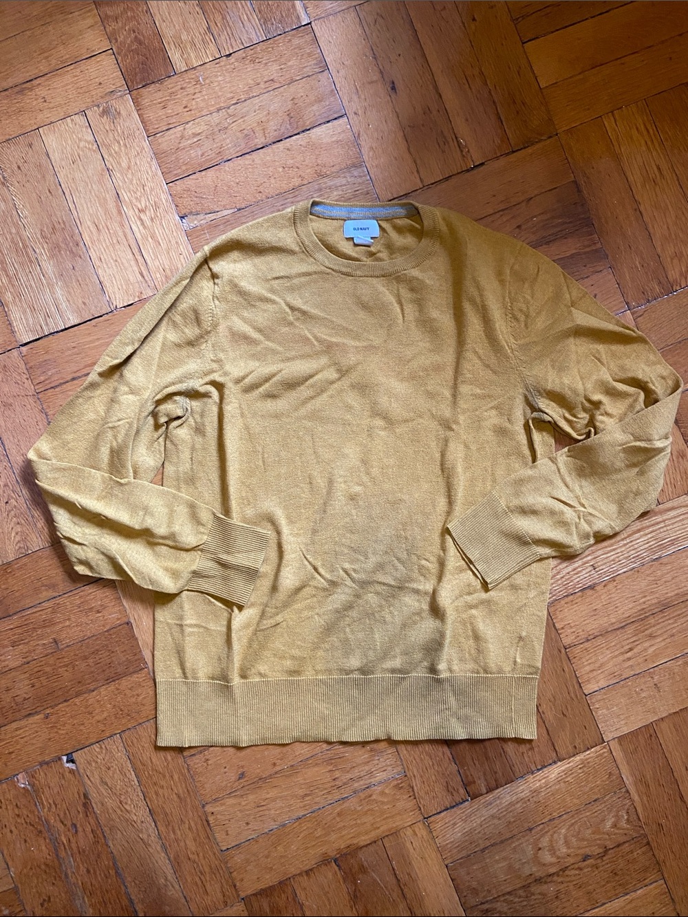 Old Navy Men's Crewneck Sweater in Mustard Yellow